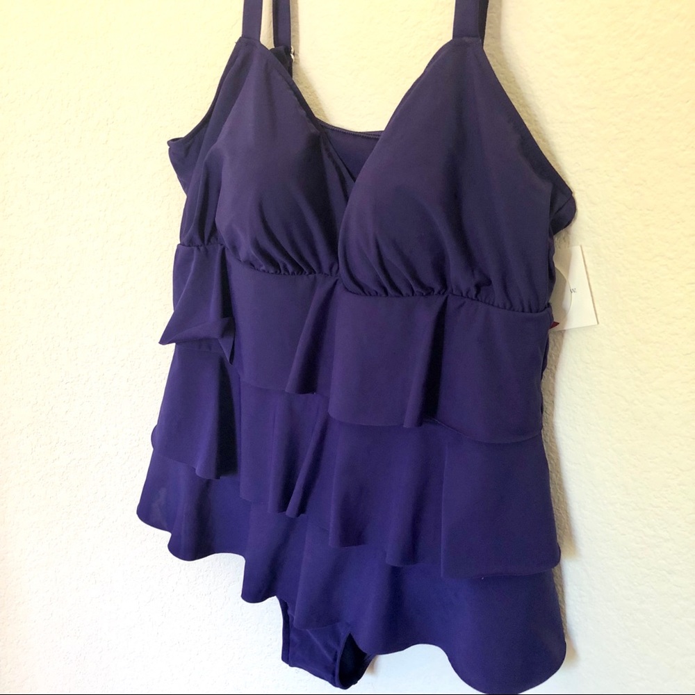 Croft & Barrow Tiered One Piece Swimsuit Plus Size
